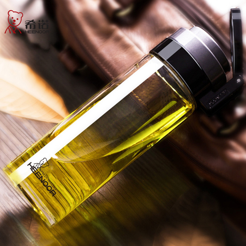 希诺(HEENOOR) 希诺单层玻璃茶杯大容量便携防漏提环耐热玻璃杯 男女过滤泡茶水杯子 695ML