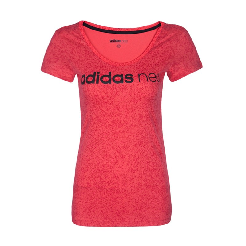 ADIDAS阿迪达斯NEO夏季女子运动透气圆领短袖T恤BK6929 S BK6929