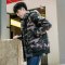 韦斯普 2018冬季新款男士棉衣男加厚棉服冬装连帽棉袄时尚男装外套X8827 M 灰迷彩