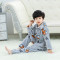 秋冬季儿女童童睡衣男童法兰绒套装保暖家居服 10码（适合身高95-105cm） 深灰色