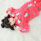 秋冬季儿童睡衣男童法兰绒女童套装保暖家居服 20码（适合身高135-145cm） 粉色