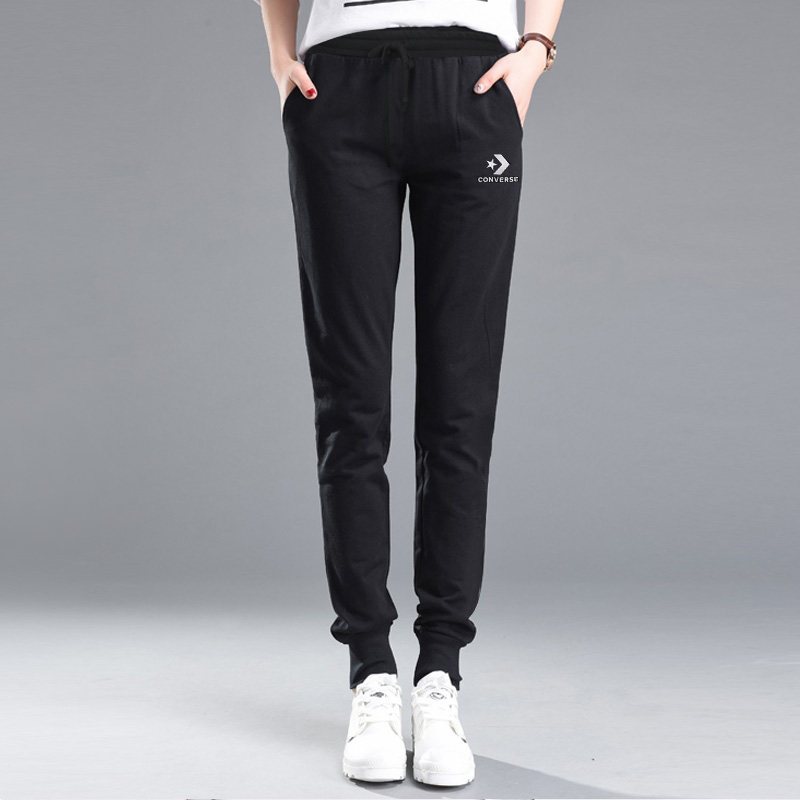 匡威女裤2018秋季新款星箭透气针织运动休闲小脚收腿长裤10008924 S 10008924-A01