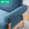 林氏木业北欧风布艺沙发小户型组合客厅沙发实木脚LS075SF3 【蓝色】单人+双人
