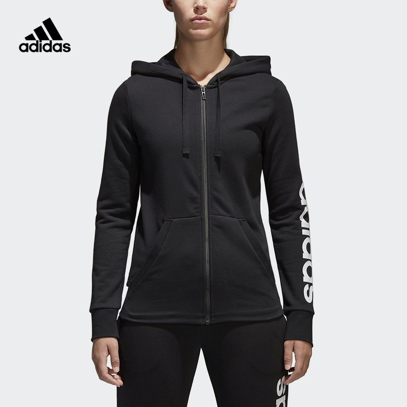阿迪达斯(adidas)男女情侣款2018春秋连帽运动服休闲透气夹克外套S98796/S97076 S97076（女） 2XL