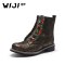 WIJI冬季新款宫廷风镶钻马丁靴时尚休闲个性复古潮流透气舒适女靴 金色 39