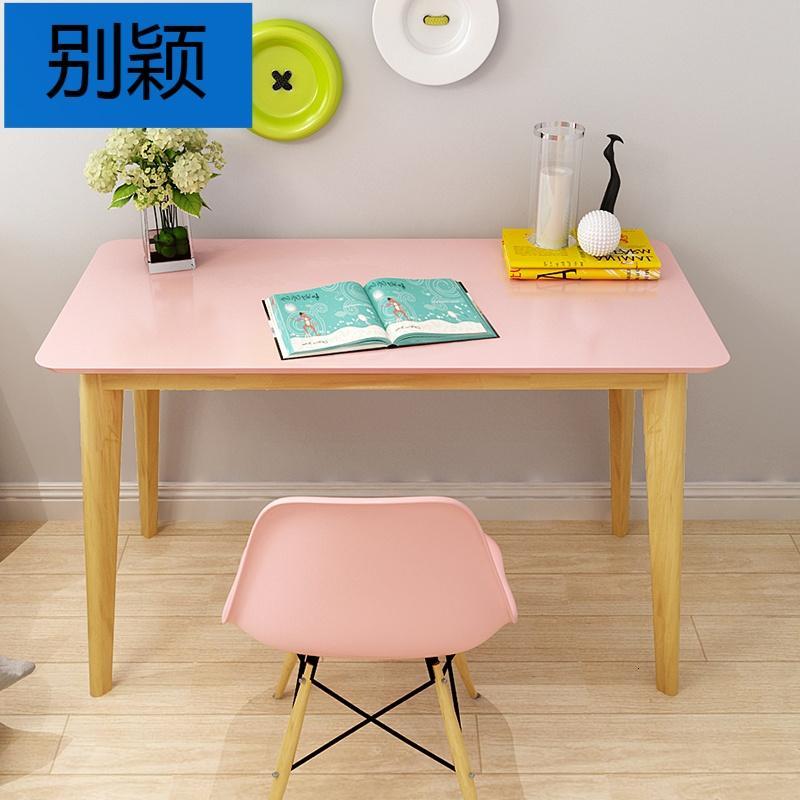 别颖学生书桌简约家用电脑台式桌组合简约书桌椅子组合经济型_5 粉色椅子