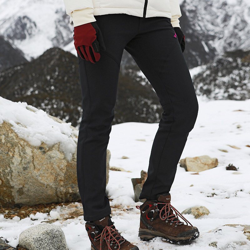 探路者情侣女17秋冬男女防风弹力保暖越野软壳裤HAMF92042 2XL HAMF92042-G01X/黑色