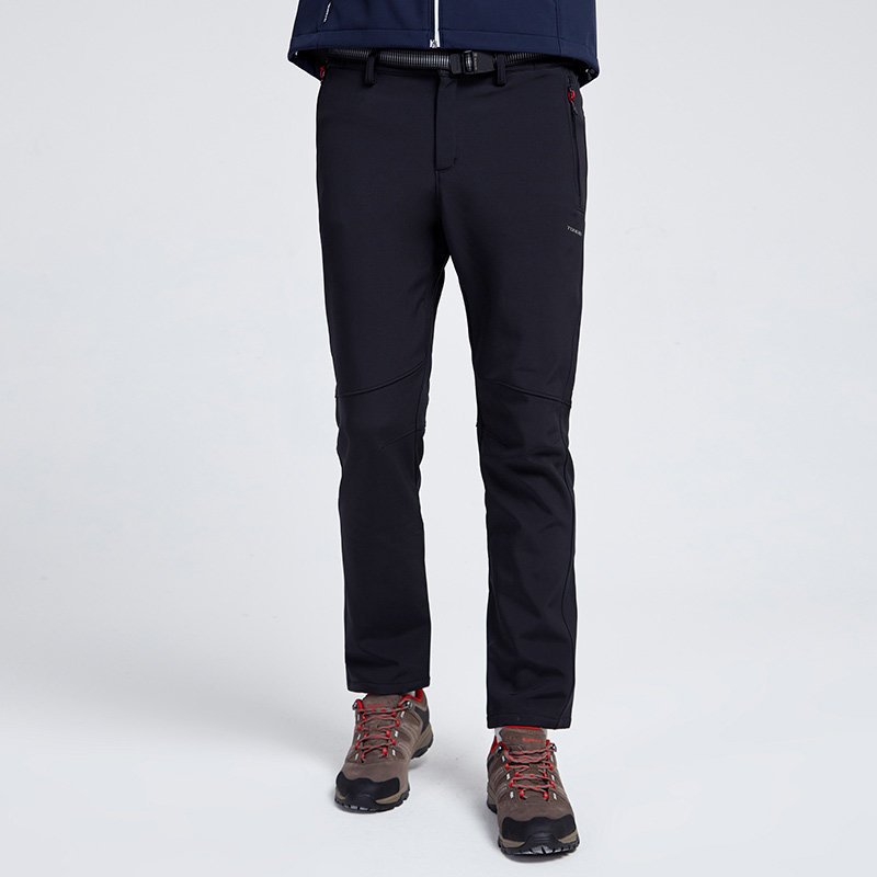 探路者户外男女防泼水弹力越野软壳裤HAMF91041 2XL HAMF91263-G01X黑色男