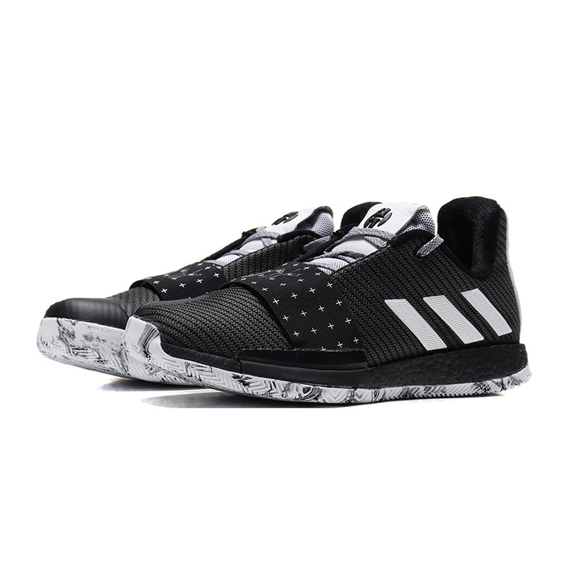 adidas阿迪达斯男子篮球鞋19运动鞋AQ0597 G54766黑色+白色+铁灰 40.5码