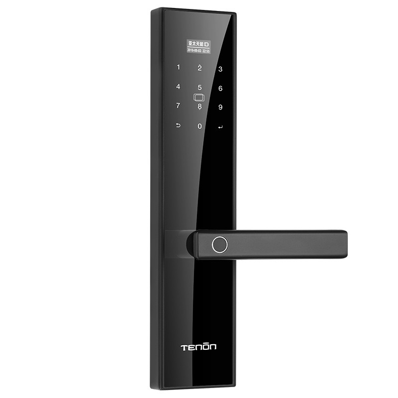 亚太天能（TENON）微信智能指纹锁锌合金家用指纹密码锁电子门锁E2w 钛黑 （标准版）适配ios;Android