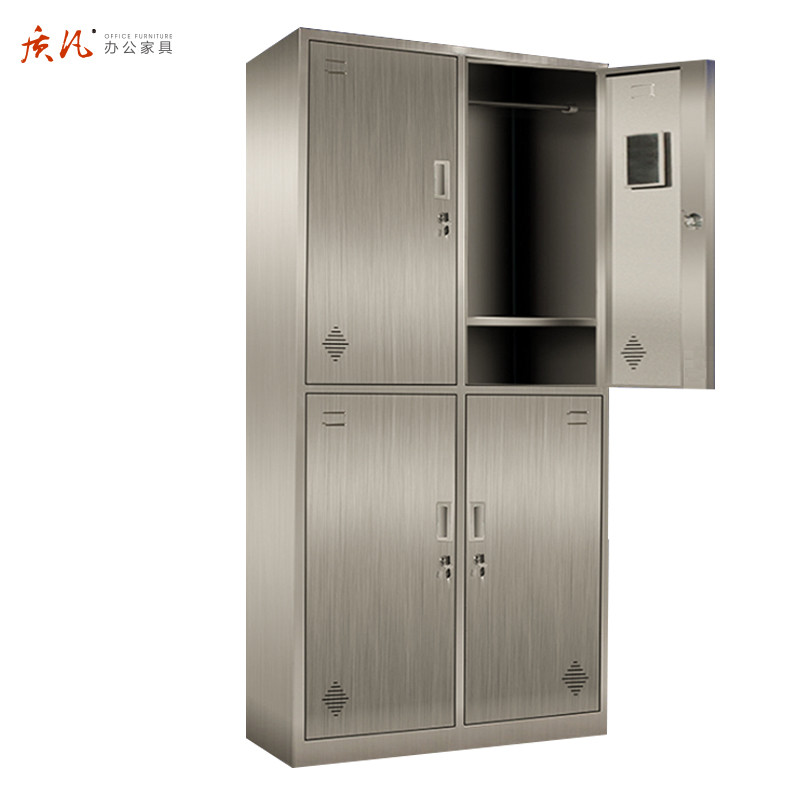 质凡四门不锈钢更衣柜 四门更衣柜