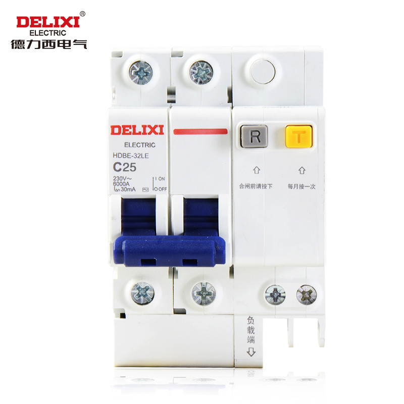 德力西 空气开关 2P25A漏电断路器 家用漏保空开 HDBE-32LE C-25 2P（单位：台）