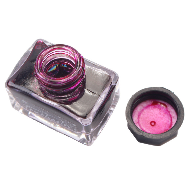 20色彩色墨水非碳素钢笔水玻璃蘸水笔染料15ml黑色墨水 桃色