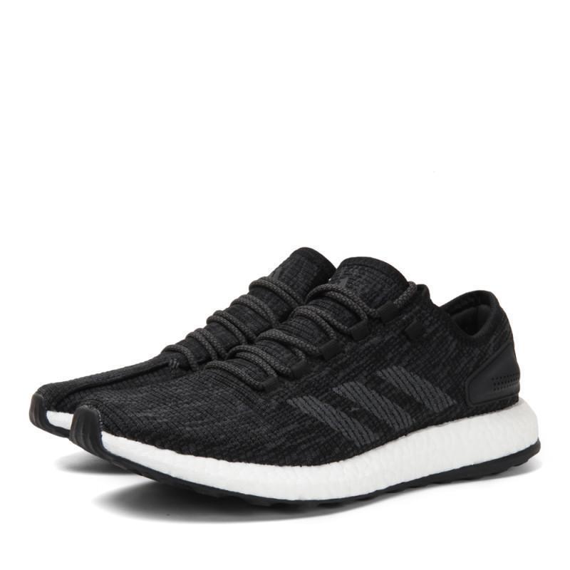 adidas阿迪达斯2018中性PureBOOST跑步鞋_11 1号黑色/纯质灰 43码
