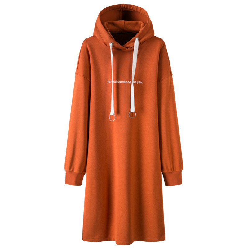 Semir森马 秋装上新女装卫衣连衣裙 19068140201 170/92A/XL 阳橙3686