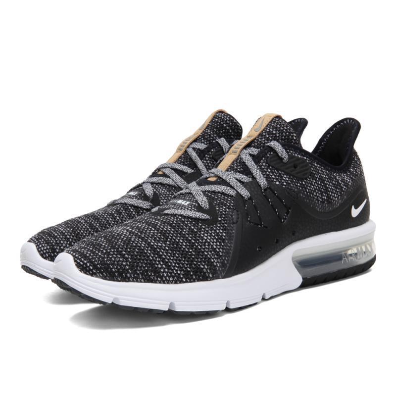 NIKE耐克2018年新款女子WMNSNIKEAIRMAXSEQUENT3跑步鞋_1 黑/白/深灰 35.5码