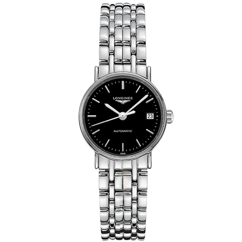 浪琴(LONGINES) 瑰丽系列 全自动机械女士手表L4.321.4.11.6 条丁黑盘L4.321.4.52.6
