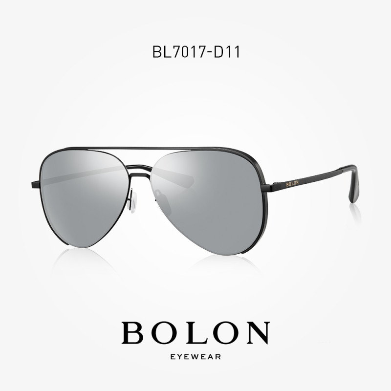 BOLON暴龙2018新款金属复古镜框太阳镜通用墨镜BL7017王俊凯同款 D11黑色