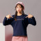 潮流前线2018年冬装女款宽松圆领卫衣加绒刺绣下摆开衩上衣潮_1 M 宝蓝