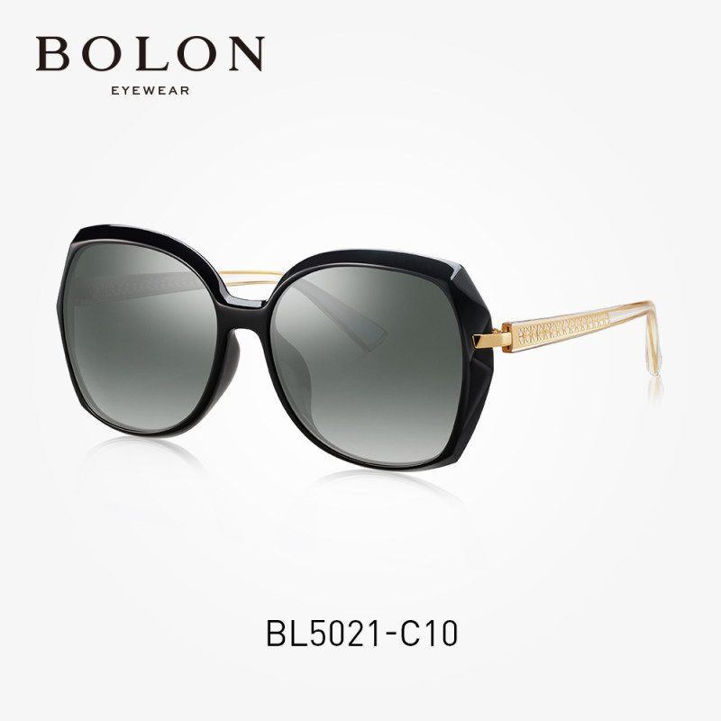 暴龙2018新款女时尚潮流墨镜大框舒适太阳镜的个性眼镜BL5021 C10黑色