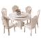 欧式餐桌椅组合圆桌大理石6人现代简约圆形家用小户型实木大饭桌_278_515 1.4米桌+4把玫瑰椅子