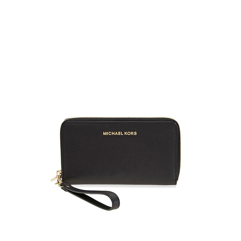 MICHAEL KORS Jet Set Travel拉链十字纹牛皮女士钱包 32H4GTVE9L 黑色