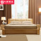 A家家具 简约现代实木床1.8米1.5北欧卧室成套家具软靠大床双人床 1.8米排骨架（升级款）+2床头柜