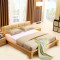 A家家具 简约现代实木床1.8米1.5北欧卧室成套家具软靠大床双人床 1.5米排骨架（升级款）+床垫+床头柜