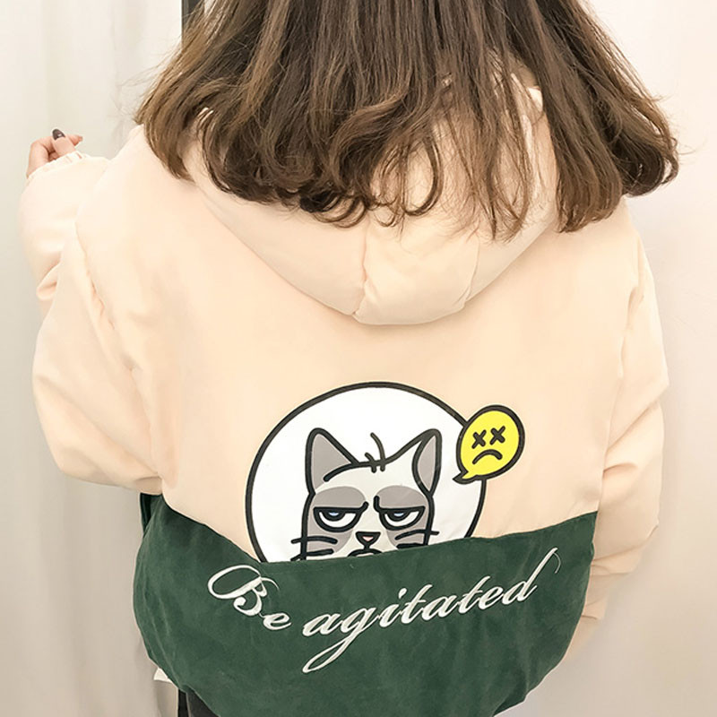 蜜偲尔反季棉服女加厚外套棉袄2018新款学生冬季韩版清仓冬天棉衣 S 绿色