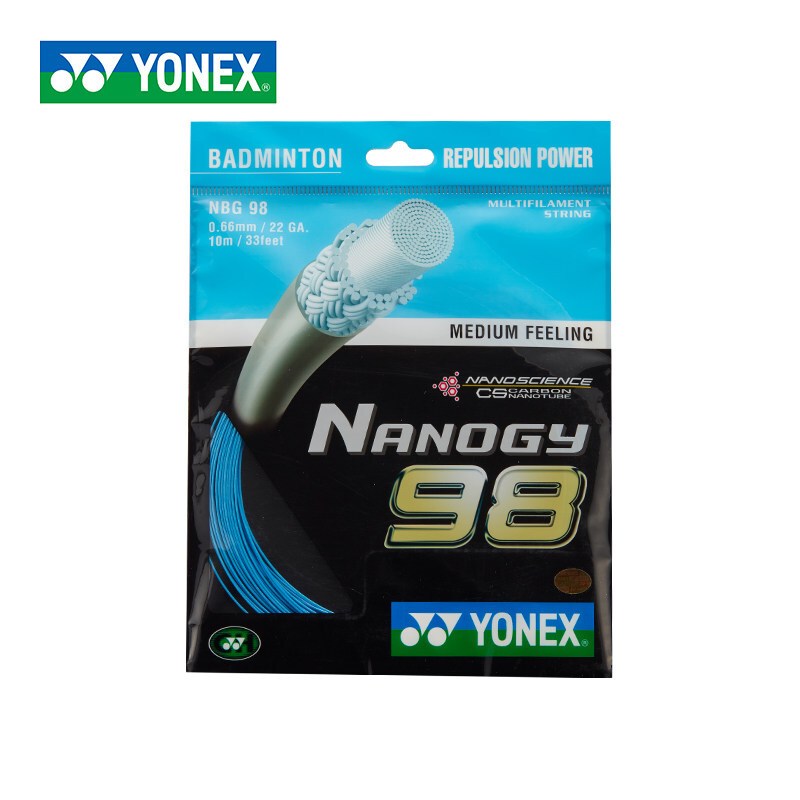 尤尼克斯YONEX羽毛球拍线 弹力型0.68mm羽毛球线 BG98蓝色