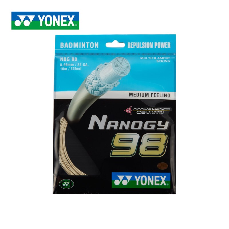 尤尼克斯YONEX羽毛球拍线 弹力型0.68mm羽毛球线 BG98金色