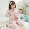 锦序秋冬夹层月子服加厚产前后孕妇睡衣女冬夹棉空气层喂奶家居服睡衣_6 XXXL 虾红