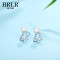 brir S925纯银可爱许愿树淡水珍珠耳钉耳饰礼物女 BYE624 白色