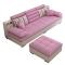 布艺沙发组合简约现代可拆洗三人位沙发 客厅家具储物小户型沙发_341_378 四人位+储物脚踏+大茶几电视柜_粉红色