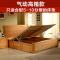实木床榉木床1.8双人床1.5米气动高箱储物床现代简约卧室实木家具_120_779 1350mm*2000mm_原木色实木三抽屉床_框架结构