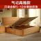 实木床榉木床1.8双人床1.5米气动高箱储物床现代简约卧室实木家具_120_779 1800mm*2000mm_原木色实木三抽屉床_框架结构
