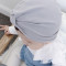 宝宝帽子婴儿护卤门帽套头帽胎帽婴儿童春夏秋季简约薄款护耳帽婴童配饰帽子 均码、1-12个月左右 蝴蝶结款灰色