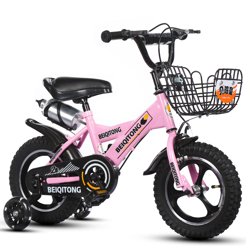 智扣儿童自行车宝宝女孩单车2-8岁小男孩童车12/14/16/18英寸 16寸 粉色悍马轮+大礼包+充气轮