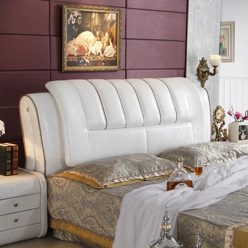 床头软包床头板简约现代欧式靠背板真皮床卧室双人床婚床包邮_675_980 其他_35型号—1.5米尺寸_框架结构