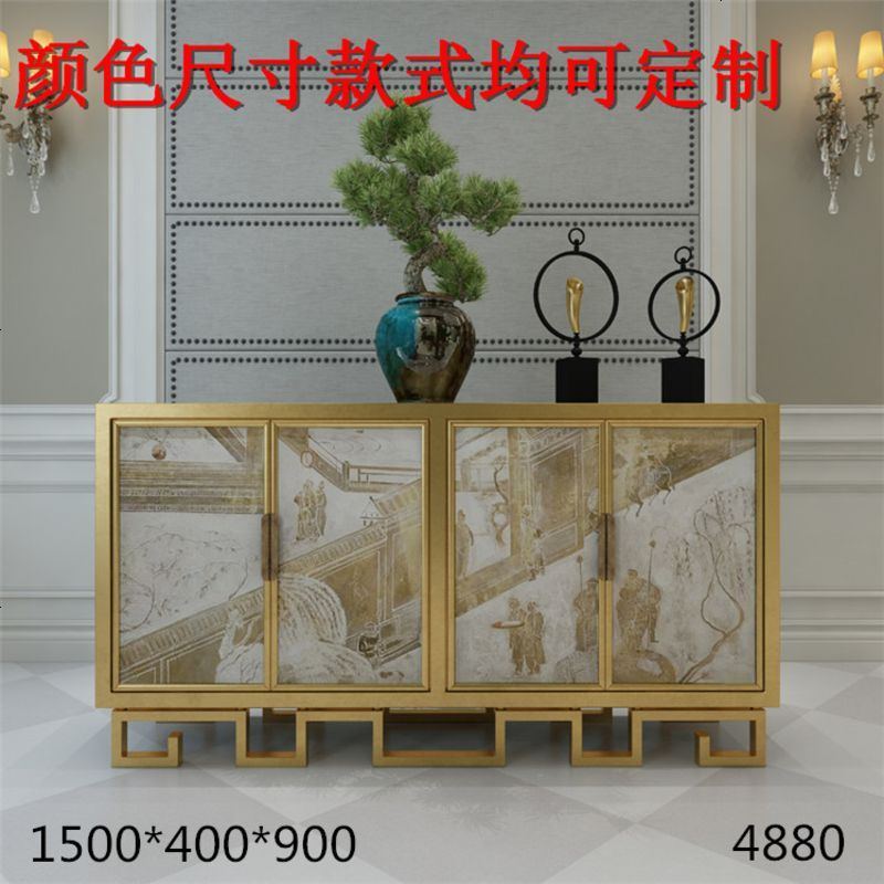 玄关柜现代简约进鞋柜实木新中式餐边柜储物酒柜客厅装饰隔断柜 整装_XGG01_框架结构