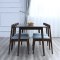 北欧黑胡桃色实木餐桌椅组合 现代简约小户型长方形餐桌一桌六椅 1.2米餐桌