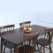北欧黑胡桃色实木餐桌椅组合 现代简约小户型长方形餐桌一桌六椅 套餐可选椅:维也纳*2把