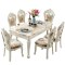 欧式餐桌椅组合6人法式大理石餐桌简欧实木现代家用长方形饭桌子_105_39 1.6米1桌4椅子