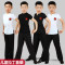 男童男孩拉丁练功服少儿儿童舞蹈服装演出比赛考级标准规定形体服_2_0 170码适合身高157-167 单买R10黑绒衣