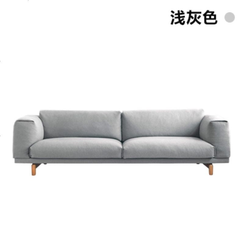 丹麦sofa北欧三人布艺沙发 小户型羽绒乳胶沙发个性客厅家具组合_563_629 三人位（210CM）_浅灰色（乳胶款）