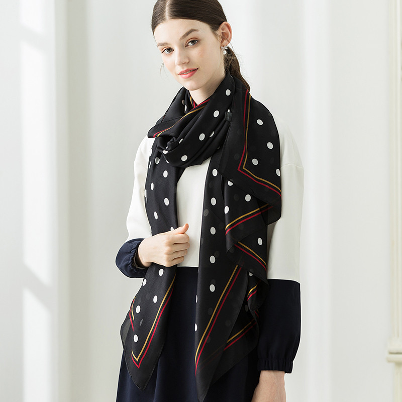 宏达HONDAR 2018秋冬季新品 女款经典时尚款多彩拼图四季款丝巾围巾 SJ765A 3#