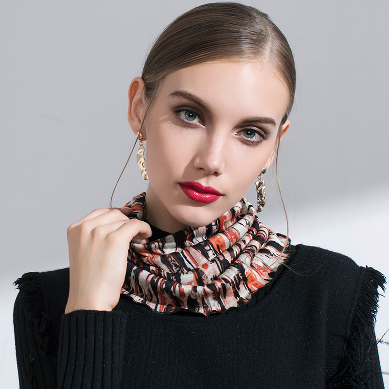 宏达HONDAR 新品爆款 经典女款印花100%羊毛围巾双层保暖羊毛围脖围巾 WB334 2#