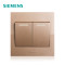 西门子（SIEMENS）开关电源插座面板悦动香槟金五孔USB一开带16A空调86型家用墙壁 二开双控带荧光 悦动香槟金系列