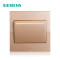 西门子（SIEMENS）开关电源插座面板悦动香槟金五孔USB一开带16A空调86型家用墙壁 一开单控带荧光 悦动香槟金系列
