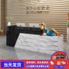 仿大理石收银台柜台简约前台接待台便利店定制转角吧台桌收银台_852_927 翡翠搭咖啡网仿理石亮光左高_260x60x100cm